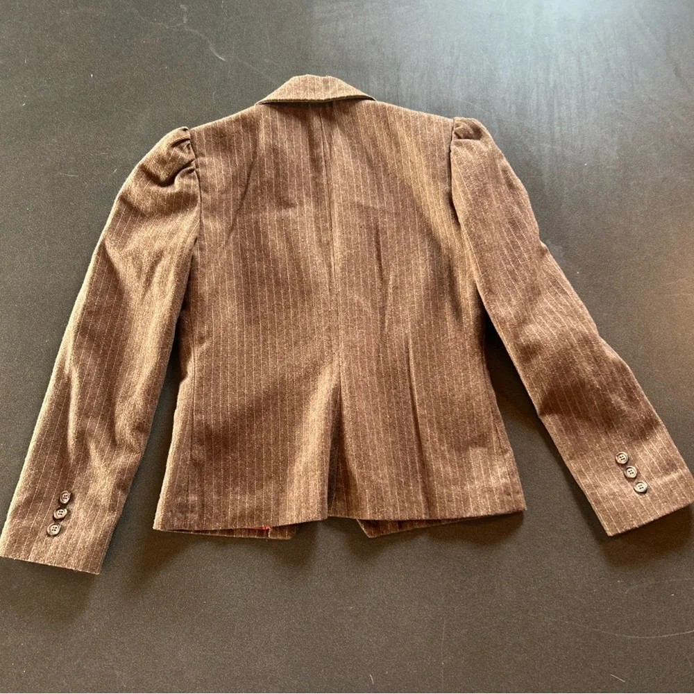 Vintage Brown Pinstripe Blazer Lined